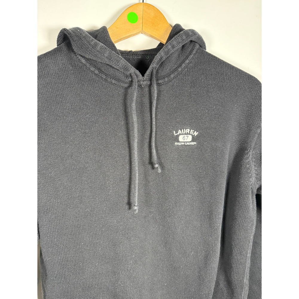 LAUREN RALPH LAUREN Mens Gray Knit Hoodie Pullover Sweater Size L‎